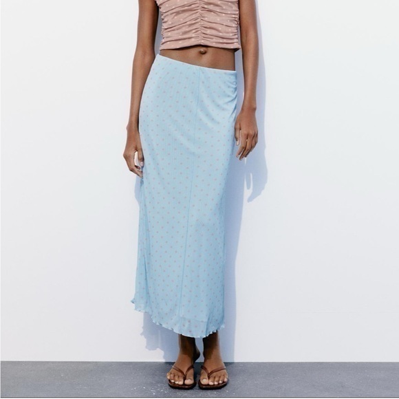 Zara Dresses & Skirts - Zara NWT printed tulle skirt sky blue